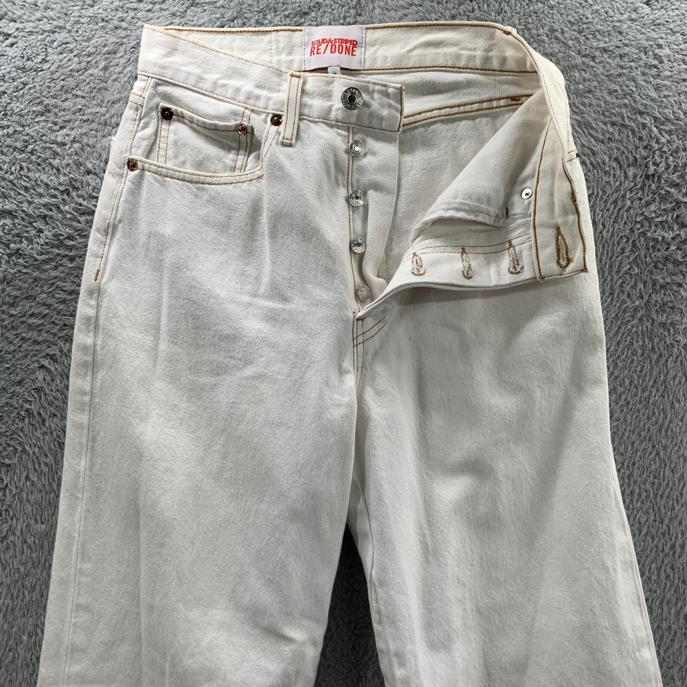 RE/DONE Jeans Womens Size 26 White Button Fly 26x32